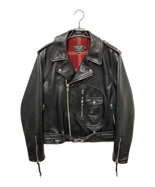 Schott（ショット）shott (ショット) COW NEW NAKED D-POCKET RIDERS/ダブルライダースレザージャケット ブラック サイズ:42の古着・服飾アイテム