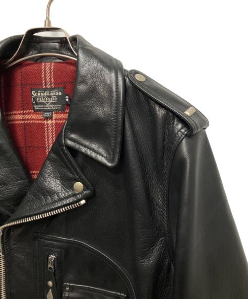 Schott（ショット）shott (ショット) COW NEW NAKED D-POCKET RIDERS/ダブルライダースレザージャケット ブラック サイズ:42の古着・服飾アイテム