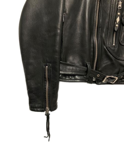 Schott（ショット）shott (ショット) COW NEW NAKED D-POCKET RIDERS/ダブルライダースレザージャケット ブラック サイズ:42の古着・服飾アイテム
