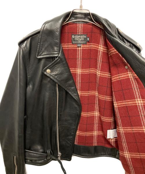 Schott（ショット）shott (ショット) COW NEW NAKED D-POCKET RIDERS/ダブルライダースレザージャケット ブラック サイズ:42の古着・服飾アイテム