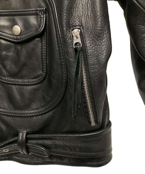 Schott（ショット）shott (ショット) COW NEW NAKED D-POCKET RIDERS/ダブルライダースレザージャケット ブラック サイズ:42の古着・服飾アイテム
