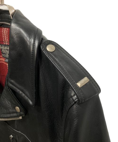Schott（ショット）shott (ショット) COW NEW NAKED D-POCKET RIDERS/ダブルライダースレザージャケット ブラック サイズ:42の古着・服飾アイテム