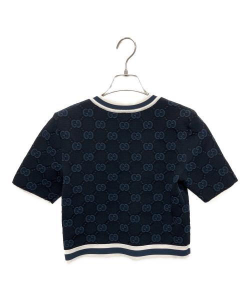 GUCCI（グッチ）GUCCI (グッチ) GGストレッチショトスリーブスウェット ネイビー サイズ:XSの古着・服飾アイテム