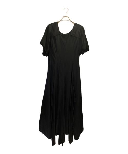 LIMI feu（リミフゥ）LIMI feu (リミフゥ) RAYON LAWN CUFFS RIBBON FLARED DRESS ブラック サイズ:2の古着・服飾アイテム