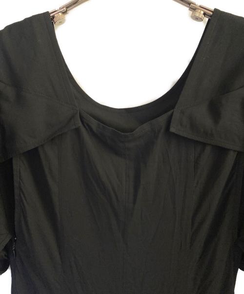 LIMI feu（リミフゥ）LIMI feu (リミフゥ) RAYON LAWN CUFFS RIBBON FLARED DRESS ブラック サイズ:2の古着・服飾アイテム