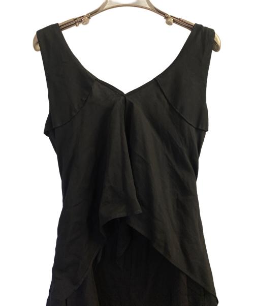 LIMI feu（リミフゥ）LIMI feu (リミフゥ) HARD TWIST GABARDINE BACK RIBBON SHORT OVEALLS ブラック サイズ:2の古着・服飾アイテム