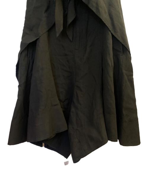 LIMI feu（リミフゥ）LIMI feu (リミフゥ) HARD TWIST GABARDINE BACK RIBBON SHORT OVEALLS ブラック サイズ:2の古着・服飾アイテム