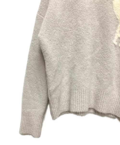 AMI Alexandre Mattiussi（アミアレクサンドルマテュッシ）AMI Alexandre Mattiussi (アミアレクサンドルマテュッシ) ハートロゴ ブルー クルーネックニット ライトグレー サイズ:Sの古着・服飾アイテム