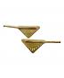 PRADA (プラダ) トライアングルプレートロゴ/ヘアクリップ ホワイト×ゴールド サイズ:-：40000円