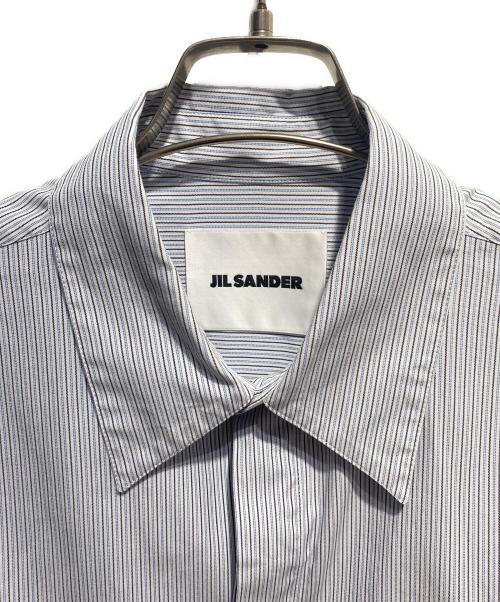 JIL SANDER（ジルサンダー）JIL SANDER (ジルサンダー) ピンストライプ オーバーサイズ シャツジャケット スカイブルー サイズ:38の古着・服飾アイテム
