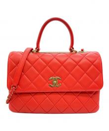 CHANEL（シャネル）の古着「トップハンドル2WAYバッグ/ココマーク金具/ショルダーバッグ」｜オレンジ