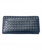 BOTTEGA VENETAボッテガベネタ）の古着「イントレチャート長財布」｜ブラック