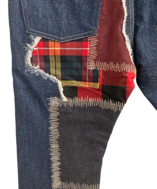 JUNYA WATANABE MAN（ジュンヤワタナベマン）COMME des GARCONS JUNYA WATANABE MAN (ジュンヤワタナベマン) 25SS 綿デニム×シルクスカーフパッチワーク  インディゴ サイズ:XSの古着・服飾アイテム