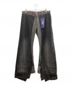 JUNYA WATANABE MAN×LEVI'Sジュンヤワタナベマン×リーバイス）の古着「25SS 再構築デニムフレアパンツ」｜ブラック