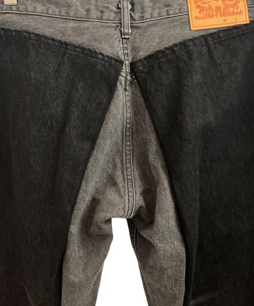 JUNYA WATANABE MAN（ジュンヤワタナベマン）COMME des GARCONS JUNYA WATANABE MAN (ジュンヤワタナベマン) 25SS 再構築デニムフレアパンツ ブラック サイズ:Lの古着・服飾アイテム