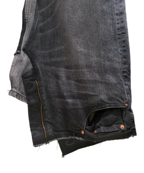 JUNYA WATANABE MAN（ジュンヤワタナベマン）COMME des GARCONS JUNYA WATANABE MAN (ジュンヤワタナベマン) 25SS 再構築デニムフレアパンツ ブラック サイズ:Lの古着・服飾アイテム