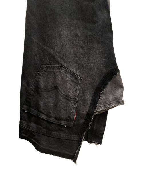 JUNYA WATANABE MAN（ジュンヤワタナベマン）COMME des GARCONS JUNYA WATANABE MAN (ジュンヤワタナベマン) 25SS 再構築デニムフレアパンツ ブラック サイズ:Lの古着・服飾アイテム