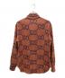 GUCCI (グッチ) マキシGGギンガムチェックウール長袖シャツ オレンジ×レッド サイズ:46：82000円