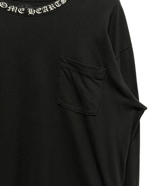 CHROME HEARTS（クロムハーツ）CHROME HEARTS (クロムハーツ) ネックロゴロングスリーブカットソー ブラック サイズ:XLの古着・服飾アイテム