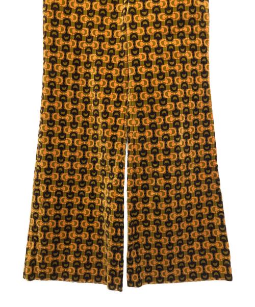GUCCI（グッチ）GUCCI (グッチ) 100周年 総柄ベロアフレアパンツ オレンジ×カーキ サイズ:50の古着・服飾アイテム