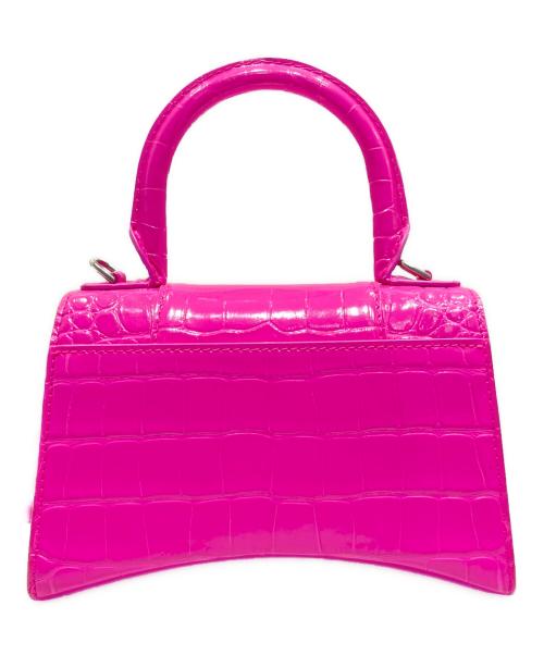 BALENCIAGA（バレンシアガ）BALENCIAGA (バレンシアガ) HOURGRASS/アワーグラス/クロコ型押し 2WAYバッグ ピンクの古着・服飾アイテム
