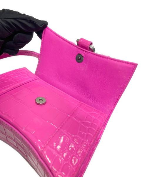 BALENCIAGA（バレンシアガ）BALENCIAGA (バレンシアガ) HOURGRASS/アワーグラス/クロコ型押し 2WAYバッグ ピンクの古着・服飾アイテム