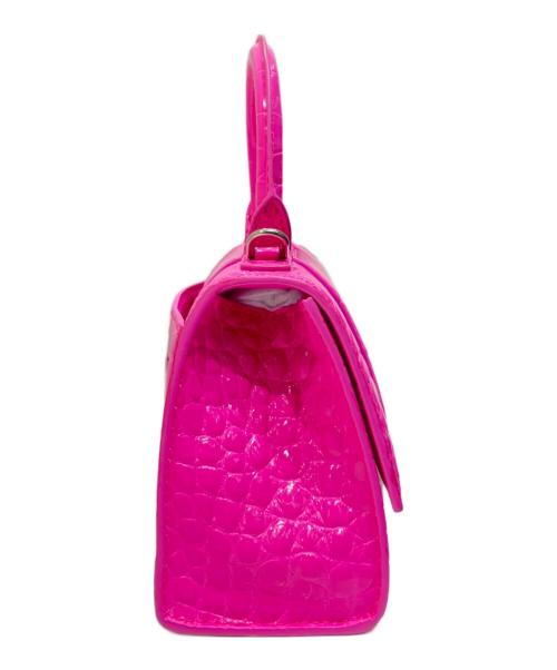 BALENCIAGA（バレンシアガ）BALENCIAGA (バレンシアガ) HOURGRASS/アワーグラス/クロコ型押し 2WAYバッグ ピンクの古着・服飾アイテム
