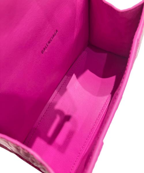 BALENCIAGA（バレンシアガ）BALENCIAGA (バレンシアガ) HOURGRASS/アワーグラス/クロコ型押し 2WAYバッグ ピンクの古着・服飾アイテム