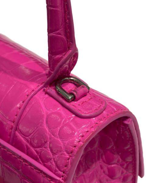 BALENCIAGA（バレンシアガ）BALENCIAGA (バレンシアガ) HOURGRASS/アワーグラス/クロコ型押し 2WAYバッグ ピンクの古着・服飾アイテム