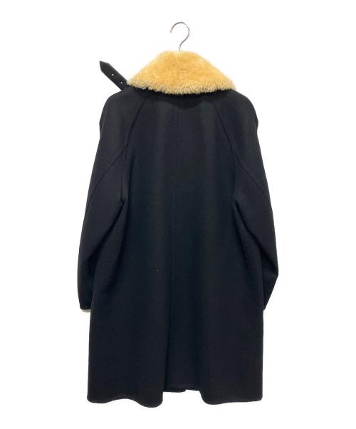 LOUIS VUITTON（ルイ ヴィトン）LOUIS VUITTON (ルイ ヴィトン) ウール×アンゴラ デザインコート ブラック サイズ:38の古着・服飾アイテム