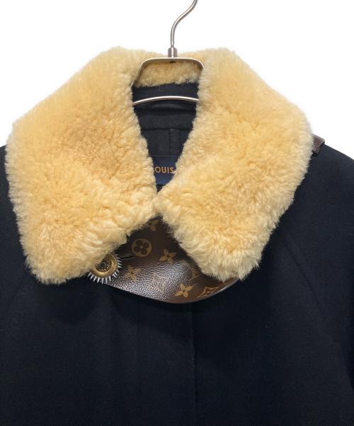 LOUIS VUITTON（ルイ ヴィトン）LOUIS VUITTON (ルイ ヴィトン) ウール×アンゴラ デザインコート ブラック サイズ:38の古着・服飾アイテム
