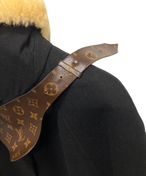 LOUIS VUITTON（ルイ ヴィトン）LOUIS VUITTON (ルイ ヴィトン) ウール×アンゴラ デザインコート ブラック サイズ:38の古着・服飾アイテム