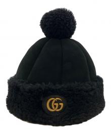 GUCCI（グッチ）の古着「ムートンボアニットキャップ」｜ブラック