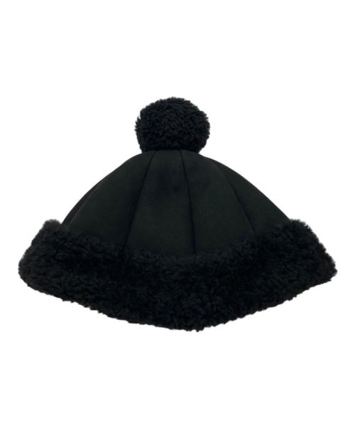 GUCCI（グッチ）GUCCI (グッチ) ムートンボアニットキャップ ブラック サイズ:Sの古着・服飾アイテム