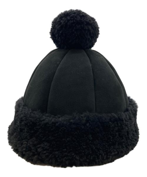 GUCCI（グッチ）GUCCI (グッチ) ムートンボアニットキャップ ブラック サイズ:Sの古着・服飾アイテム