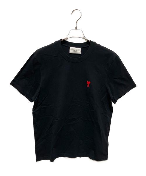 ami（アミ）ami (アミ) ハート刺繍Tシャツ ブラック サイズ:Lの古着・服飾アイテム