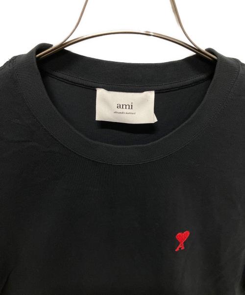 ami（アミ）ami (アミ) ハート刺繍Tシャツ ブラック サイズ:Lの古着・服飾アイテム