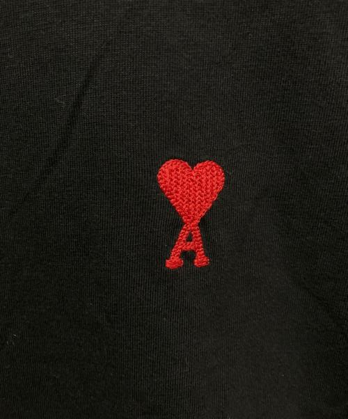 ami（アミ）ami (アミ) ハート刺繍Tシャツ ブラック サイズ:Lの古着・服飾アイテム