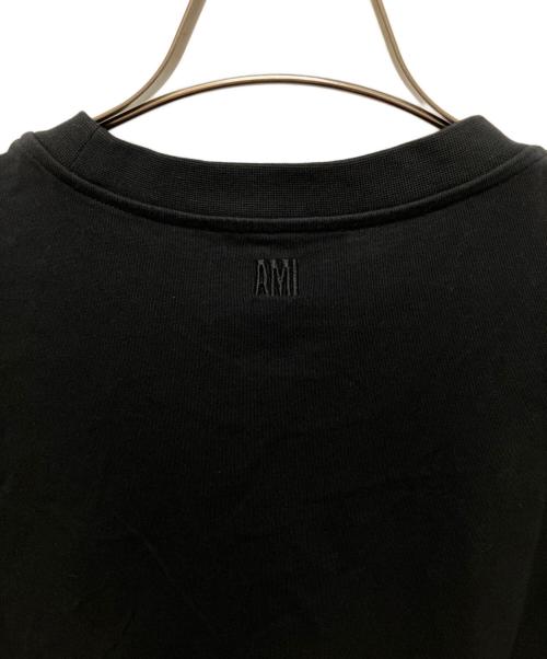 ami（アミ）ami (アミ) ハート刺繍Tシャツ ブラック サイズ:Lの古着・服飾アイテム