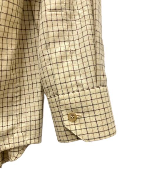 CELINE（セリーヌ）CELINE (セリーヌ) Loose shirt in checked cotton/トリオンフ刺繍 ルーズチェックシャツ ベージュ サイズ:40の古着・服飾アイテム