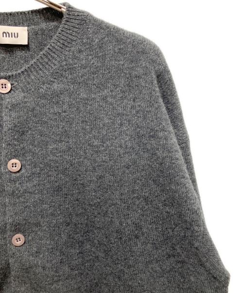 MIU MIU（ミュウミュウ）MIU MIU (ミュウミュウ) ウールニットカーディガン グレー サイズ:46の古着・服飾アイテム