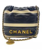 CHANELシャネル）の古着「CHANEL22 ミニ ハンドバッグ/2WAYバッグ/ハンドバッグ/ショルダーバッグ」｜ブラック×ホワイト