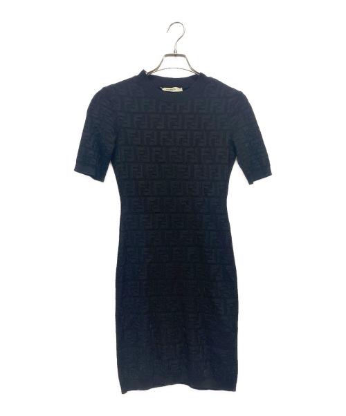 FENDI（フェンディ）FENDI (フェンディ) FENDI Knit Dress/ズッカニットワンピース ブラック サイズ:36の古着・服飾アイテム