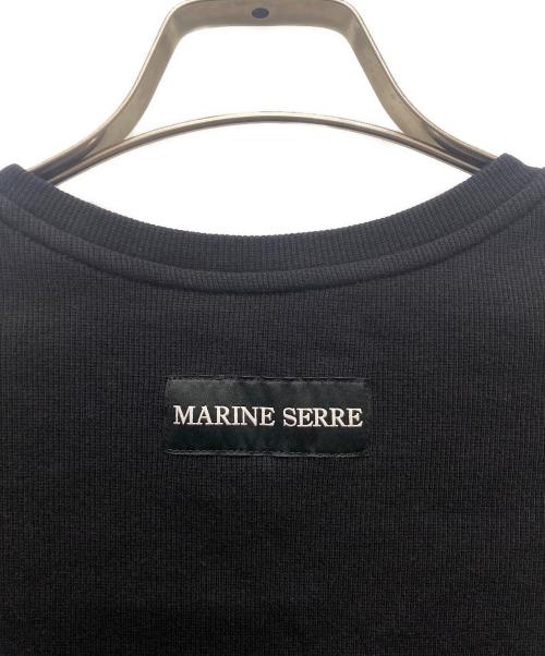MARINE SERRE（マリーンセル）MARINE SERRE (マリーンセル) MOON LOGO CUT OUT T SHIRT/カットアウトリブTシャツ ブラック サイズ:XSの古着・服飾アイテム