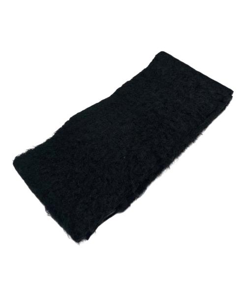 LOEWE（ロエベ）LOEWE (ロエベ) モヘヤ×ウール ロゴパッチマフラー ブラックの古着・服飾アイテム