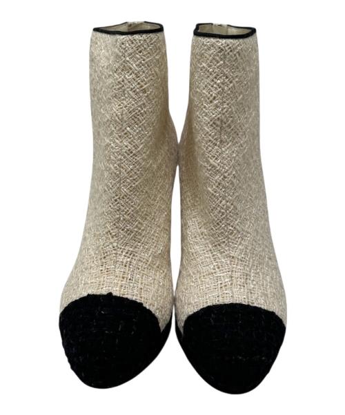 CHANEL（シャネル）CHANEL (シャネル) ココマークツイードブーツ　G27463 ベージュ サイズ:39の古着・服飾アイテム