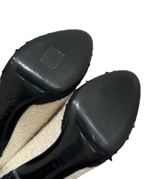 CHANEL（シャネル）CHANEL (シャネル) ココマークツイードブーツ　G27463 ベージュ サイズ:39の古着・服飾アイテム