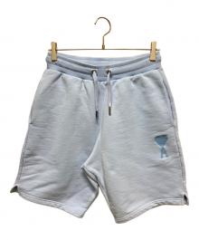 AMI PARIS（アミ パリス）の古着「ハートロゴスウェットハーフパンツ　E22HSO602.747」｜スカイブルー