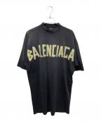 BALENCIAGAバレンシアガ）の古着「テープロゴショートワンピース」｜ブラック
