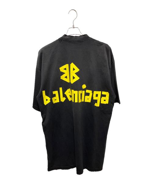 BALENCIAGA（バレンシアガ）BALENCIAGA (バレンシアガ) テープロゴショートワンピース ブラック サイズ:2の古着・服飾アイテム